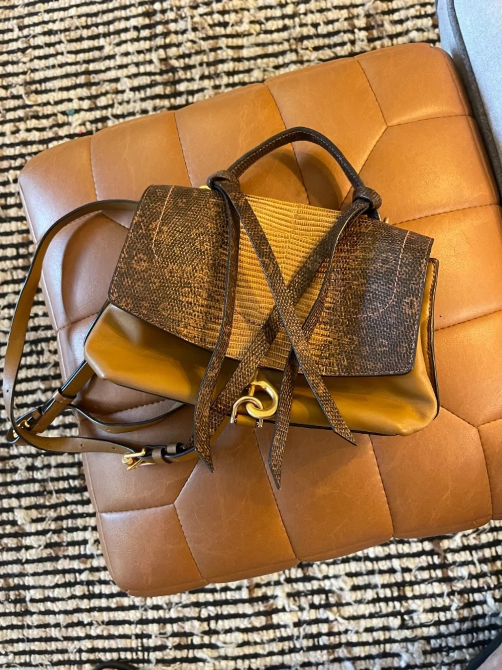 Embossed leather Rebecca minkoff bag/mini backpack